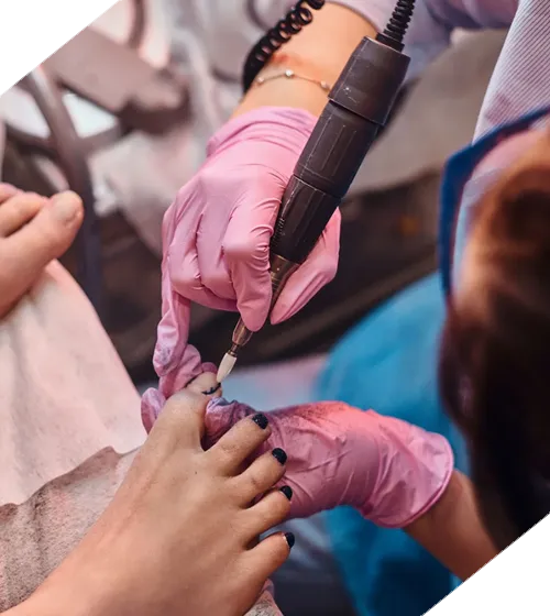 Women getting pedicure
